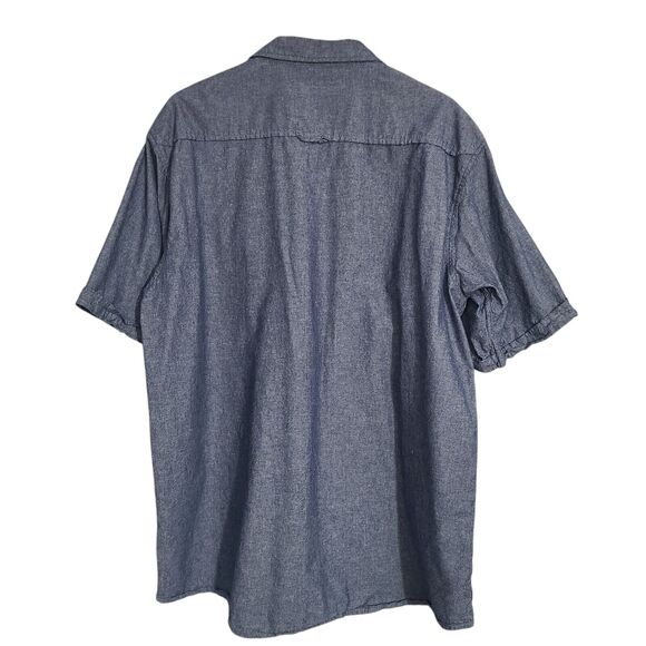 Lincoln Outfitters Men's Chambray Denim Short Sleeve Pearl Snap Shirt XLT - Picture 3 of 7